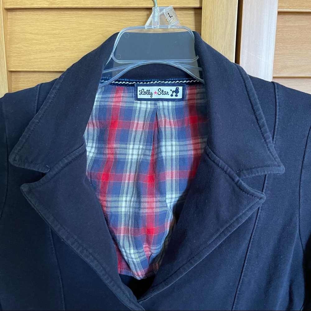 ** Must Bundle** Lolly Star Blue Cotton Designer Bow TV Star Coat Blazer Jacket - Picture 5 of 11